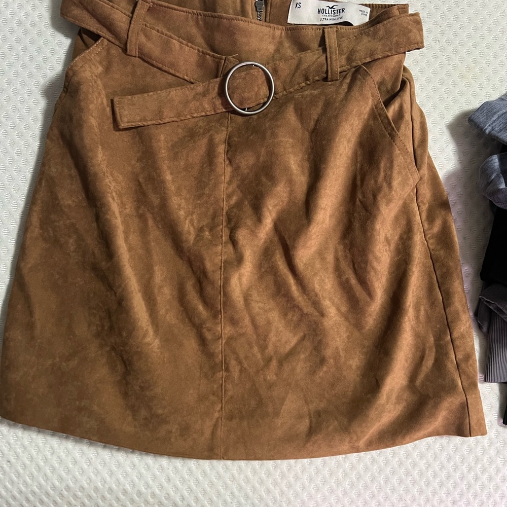 Hollister Tan Suede Mini Skirt